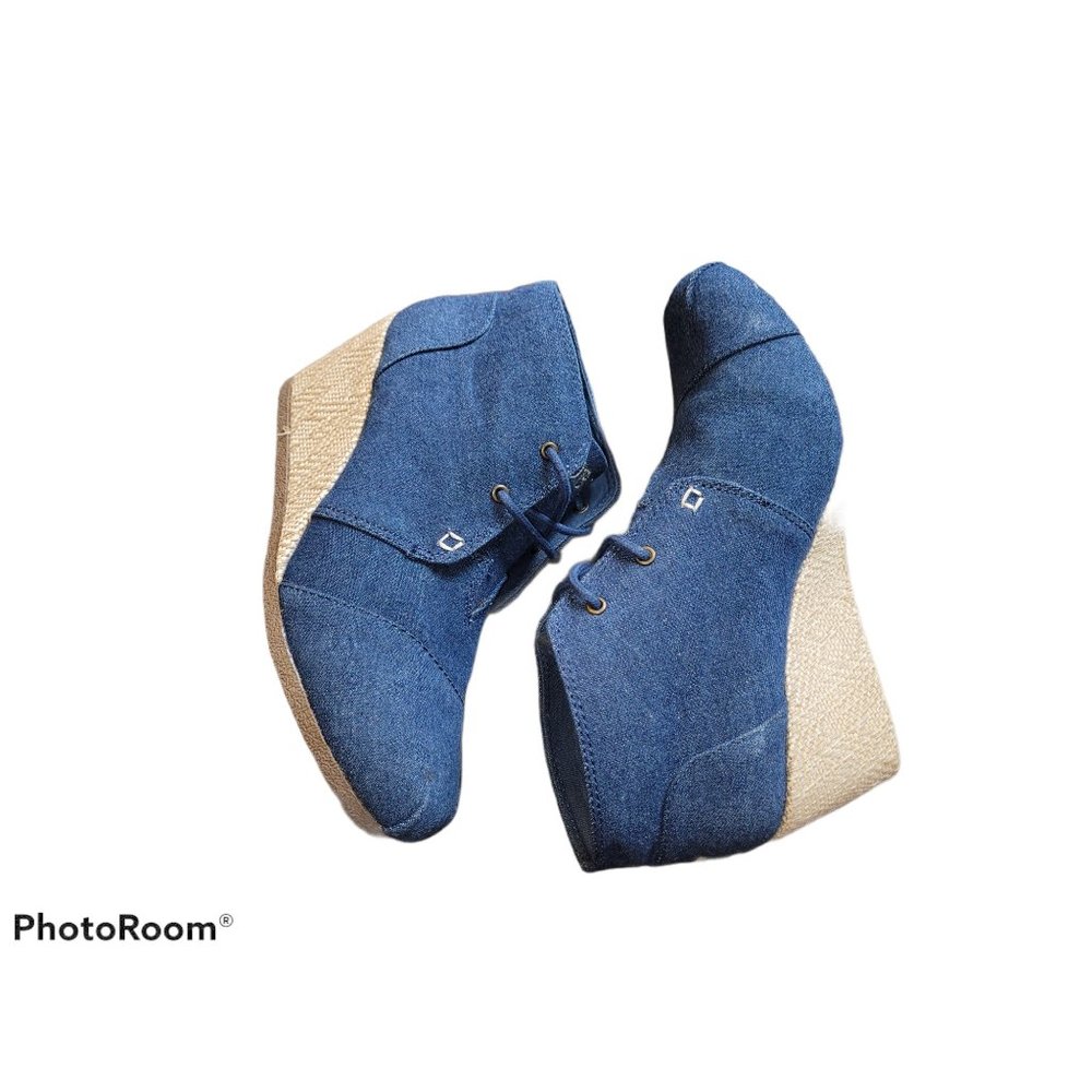 Bobs from Sketchers High Note Denim Wedge Size 8